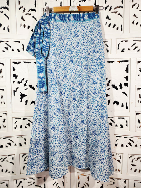 Blockprint Wrap Skirt - Maxi