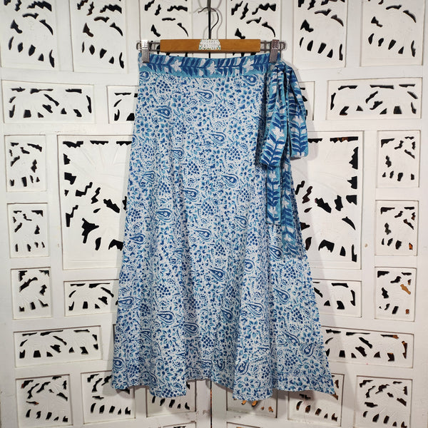 Blockprint Wrap Skirt - Midi
