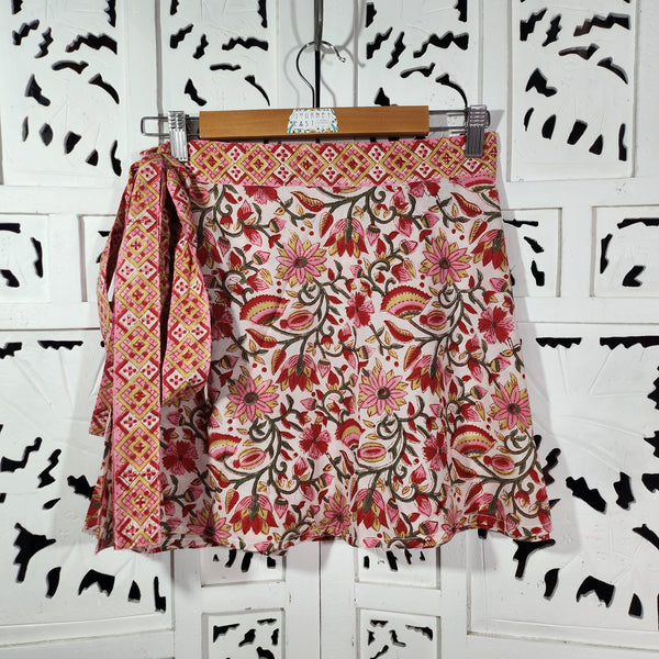 Blockprint Wrap Skirt - Mini